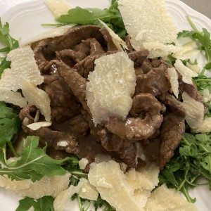 Straccetti aceto balsamico, rucola e grana